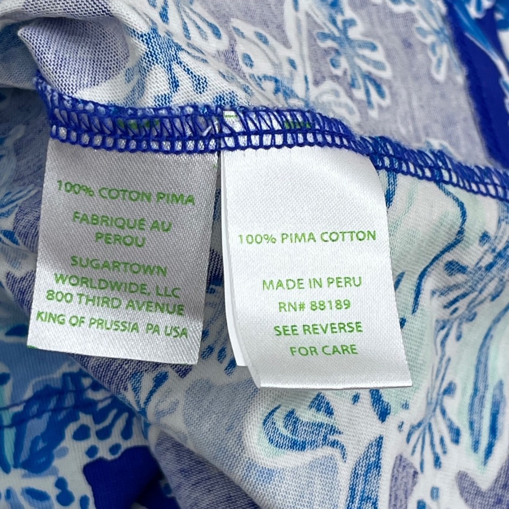 Lilly Pulitzer Koala Print Blue Pima Cotton Strappy Back Shift Dress Womens M - Picture 4 of 6